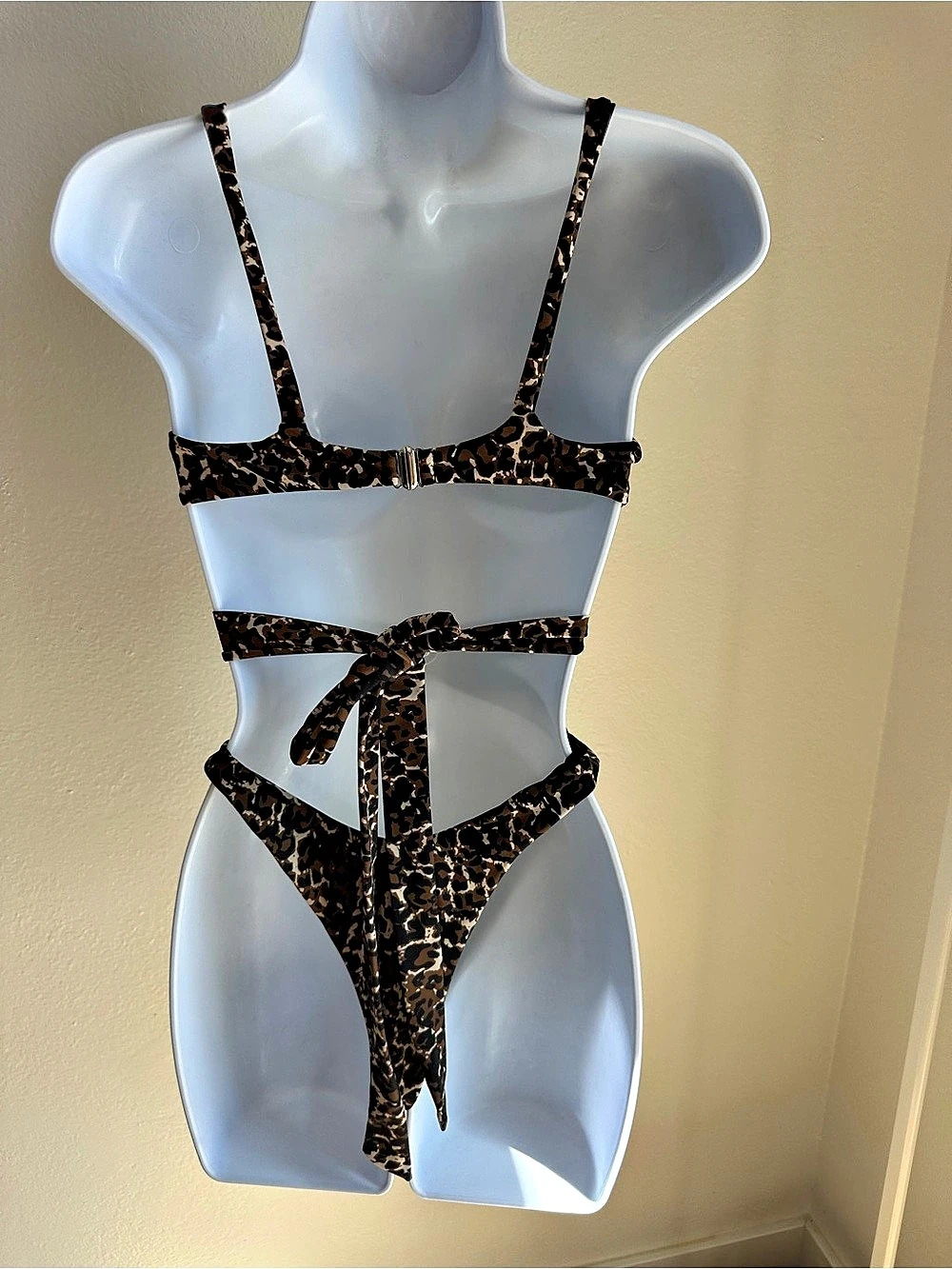 Leopard Print String Bikini - Picture 3 of 10